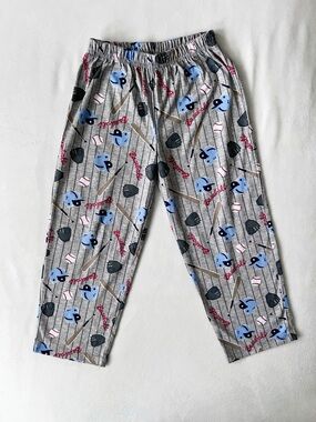 Carter's Grey Baseball Print Pajama Pants with Blue Accents
